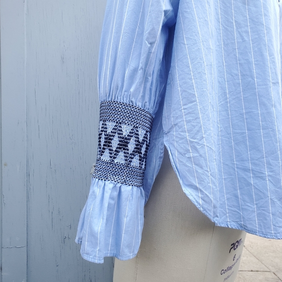 Zara Basic Collection stripe smocked shirt - Picture 6 of 13